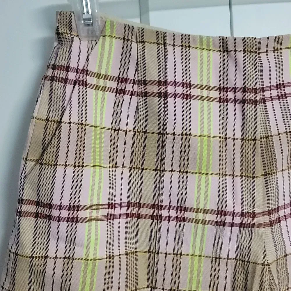Topshop bermuda plaid shorts